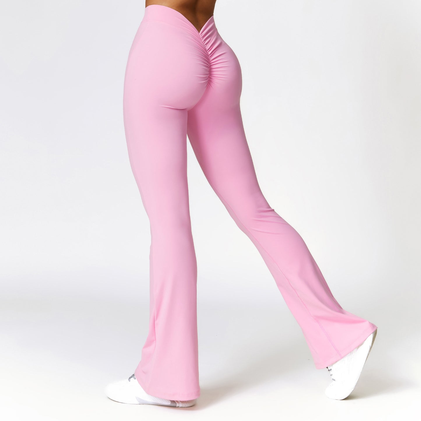 High-waist Quick-drying Fitness Sports Wide Legs Bootcut Trousers