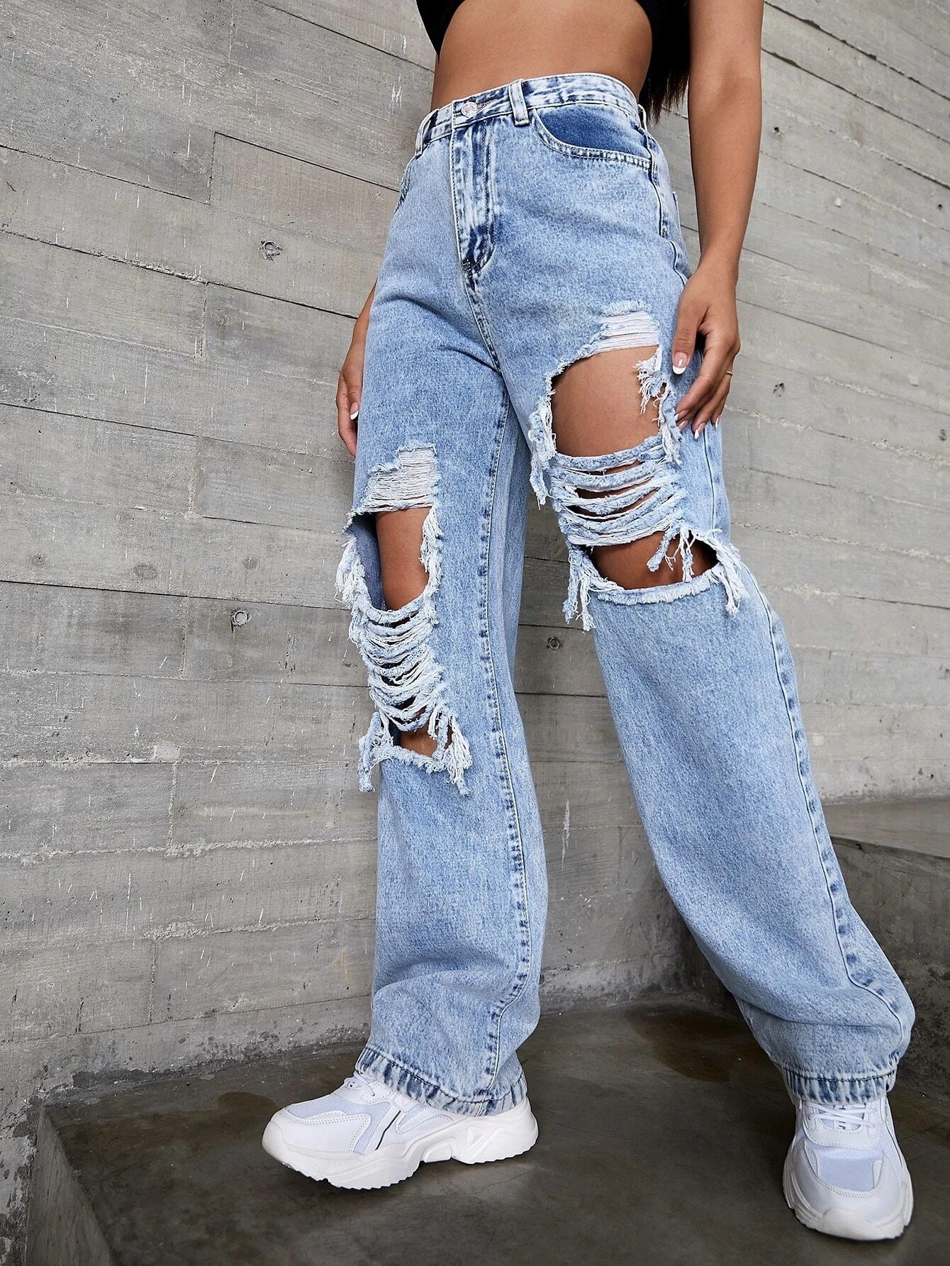 Women's Fashion Ripped Jeans