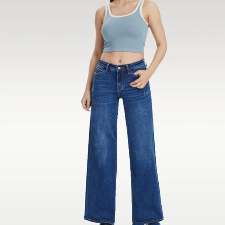 Narrow Wide-leg Pants High Waist Hip Lift Straight Loose Jeans