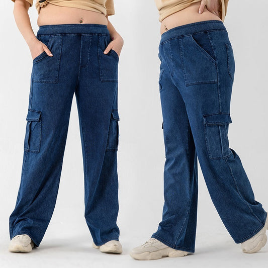 High Waist Stretch Double Pocket Sports Casual Pants