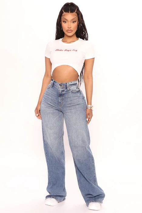 Women's Casual Loose Wide-leg Jeans